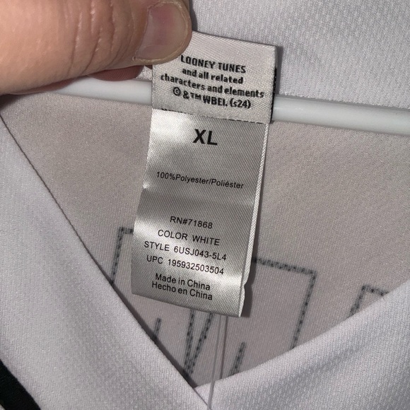 White Bugs Bunny Olympic Womens Jersey NWT size XL - Picture 4 of 5